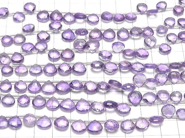 Hochwertiger Amethyst AAA- Kastanien-facettierte Briolette halb oder 1 Strang Perlen (22 Stück)