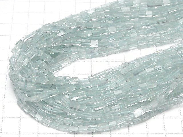 Aquamarin AA+ Rechteck-Quadrat 1 Strang Perlen (ca. 17 Zoll/42 cm)