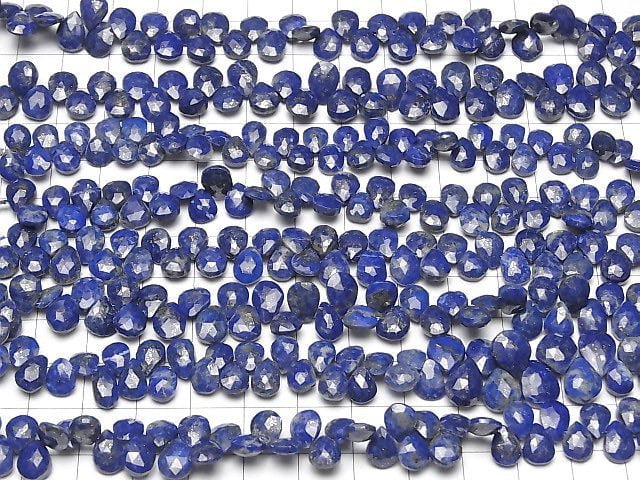 Lapislazuli AA+ Tropfenform facettierte Briolette halb oder 1 Strang Perlen (ca. 7 Zoll/18 cm)