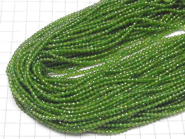Hochwertiger! Chrom-Diopsid AAA- facettierte Rund 3mm halb oder 1 Strang Perlen (ca. 12 Zoll/30 cm)