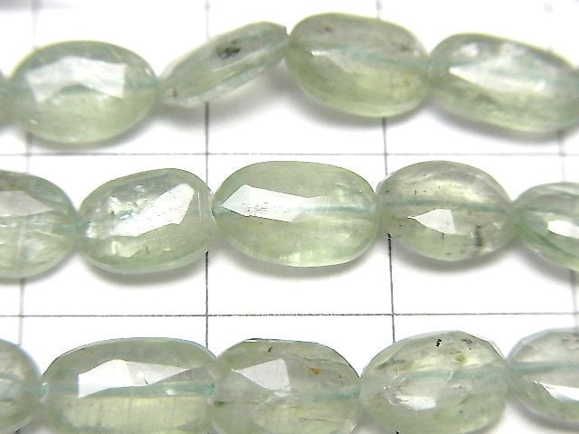 高品質綠藍晶石 AA++ 切面橢圓 半串或1串珠子 (約15英吋/38公分)