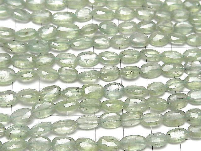 Hochwertiger grüner Kyanit AA++ facettiert Oval halb oder 1 Strang Perlen (ca. 15 Zoll/38 cm)