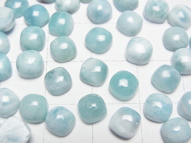 海紋石 藍色果凍方蛋面 AA+ 6x6mm 4顆