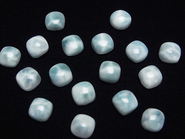 Larimar Pectolith AA++ Quadratischer Cabochon 8x8mm 2 Stück