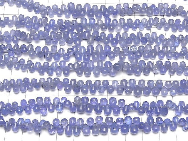Hochwertiger Tansanit AA++ Tropfen (Glatt) halb oder 1 Strang Perlen (ca. 7 Zoll/18 cm)