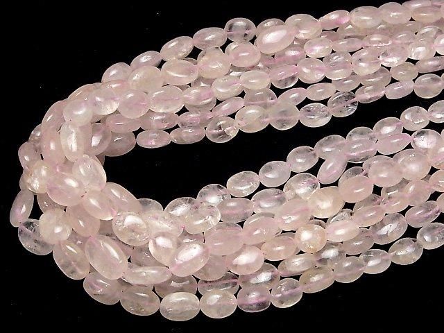 Morganite AA+ Ovale demi ou 1 fil de perles (environ 17 pouces/42 cm)