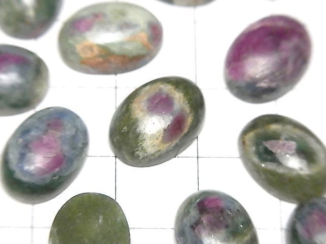 鉻雲母紅寶石橢圓形素面切割 14x10mm 2顆