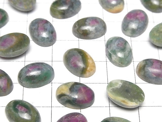 Rubin in Fuchsit Ovaler Cabochon 14x10mm 2 Stück