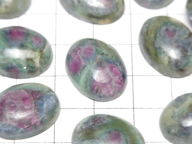 鉻雲母紅寶石橢圓形蛋面 20x15毫米 1件