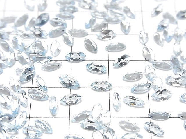 Hochwertiger Himmelblauer Topas AAA Lose Stein Marquise Facettiert 6x3mm 10 Stück