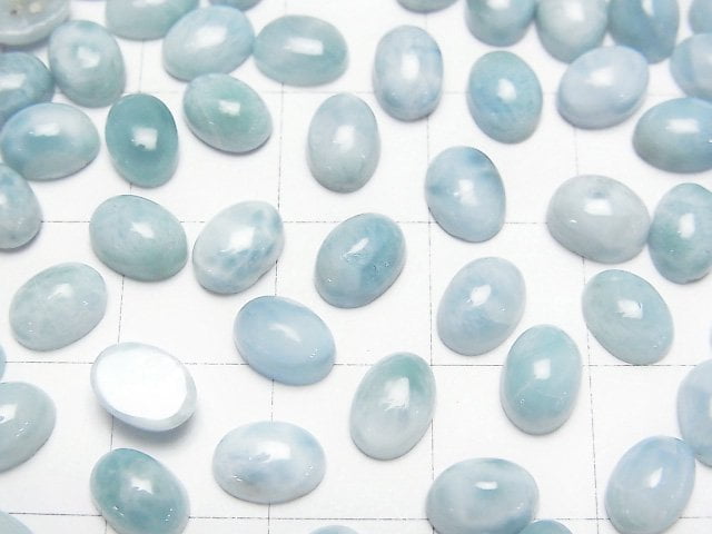 拉利瑪果膠石 AA 級 橢圓蛋面 7x5mm 10顆