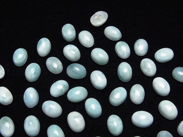 Larimar Pectolith AA Ovaler Cabochon 7x5mm 10 Stück