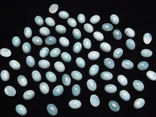 Larimar Pectolith AA Ovaler Cabochon 7x5mm 10 Stück