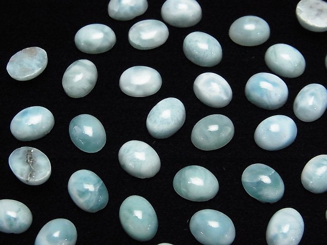 Larimar Pectolith AA Ovaler Cabochon 8x6mm 5 Stück