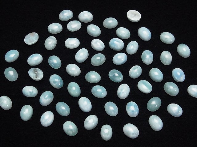 Larimar Pectolith AA Ovaler Cabochon 8x6mm 5 Stück