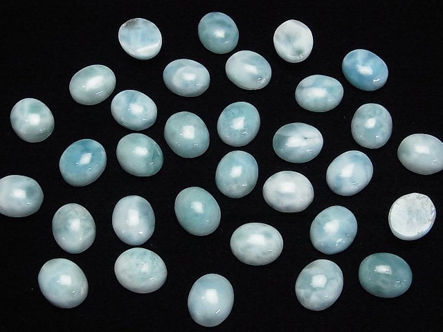 Larimar Pectolith AA Ovaler Cabochon 12x10mm 2 Stück