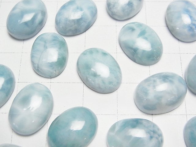 海紋石(拉利瑪)AA級 橢圓素面 16x12mm 單顆
