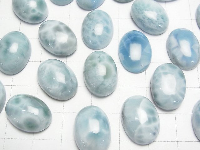 多明尼加藍珀 果凍海紋石 AA 橢圓形 戒面 18x13mm 1顆