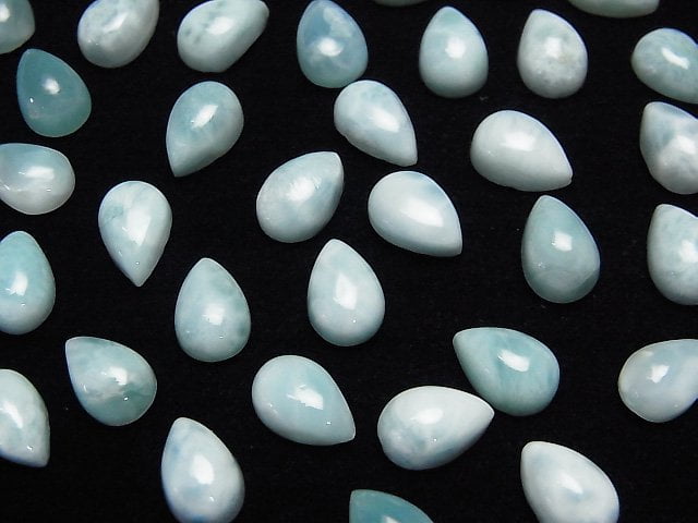 Larimar Pectolith AA Birnenform Cabochon 9x6mm 5 Stück