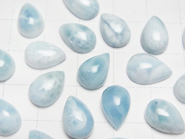 海紋石 藍色果膠石 AA 梨形蛋面 12x8mm 2顆