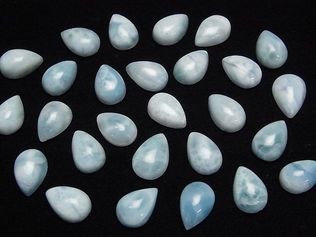Larimar Pectolith AA Birnenform Cabochon 12x8mm 2 Stück