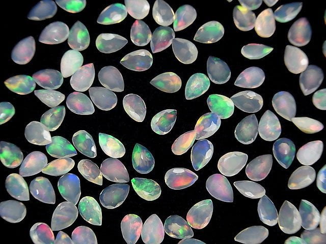 Hochwertiger äthiopischer Opal AAA lose Stein, Birnenform, facettiert, 6x4mm, 5 Stück
