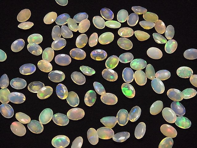 Hohe Qualität Äthiopischer Opal AAA oval facettiert 7x5mm 6 Stück