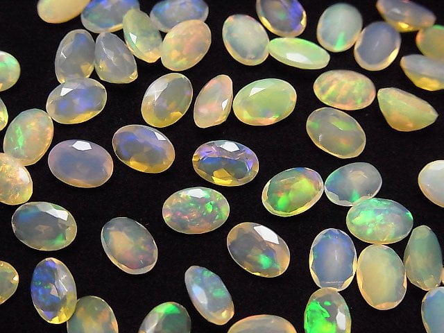 Hohe Qualität Äthiopischer Opal AAA oval facettiert 7x5mm 6 Stück