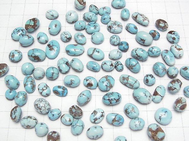 Ägyptischer Türkis oval-rund, Cabochon, 3 Stück