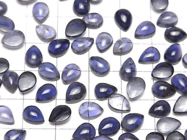 Hochwertiger Iolith AAA- Birnenform, Cabochon, 8x6mm, 3 Stück