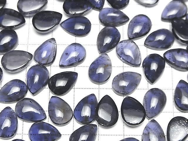 Hochwertiger Iolith AAA- Birnenform, Cabochon, 14x10mm, 1 Stück