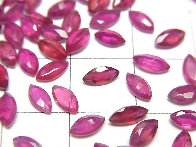 紅寶石 AA++ 裸石 馬眼形 刻面 6x3mm 5顆