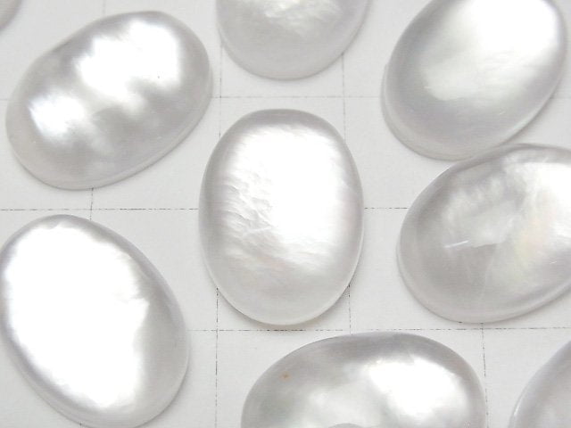 白貝 x 奧地利水晶 AAA 橢圓蛋面 18x13mm 1顆