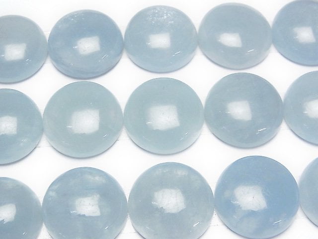 Namibia Aquamarin AAA- Runde Cabochon 18x18 mm 1 Stück