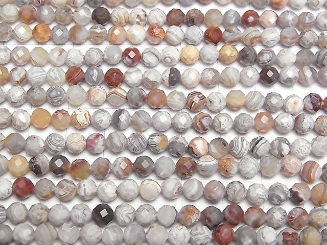High Quality! Laguna Lace Agate Faceted Round 5mm 1strand beads (aprx.15inch/37cm)