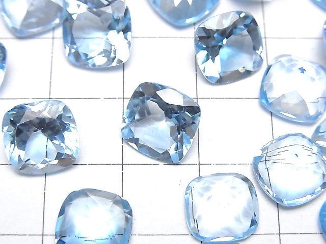 高品質天空藍拓帕石 AAA 級 - 裸石 方形刻面 10x10公釐 1顆