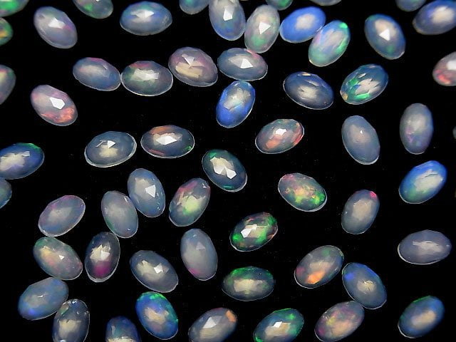 Hochwertiger äthiopischer Opal AAA- Ovaler Rosenschliff 5x3x2mm 10Stücke