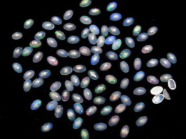 Hochwertiger äthiopischer Opal AAA- Ovaler Rosenschliff 5x3x2mm 10Stücke