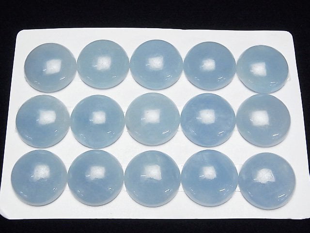 Namibia Aquamarin AAA Rund Cabochon 20x20mm 1 Stück