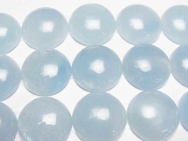 Namibia Aquamarin AAA- Rund Cabochon 20x20mm 1 Stück