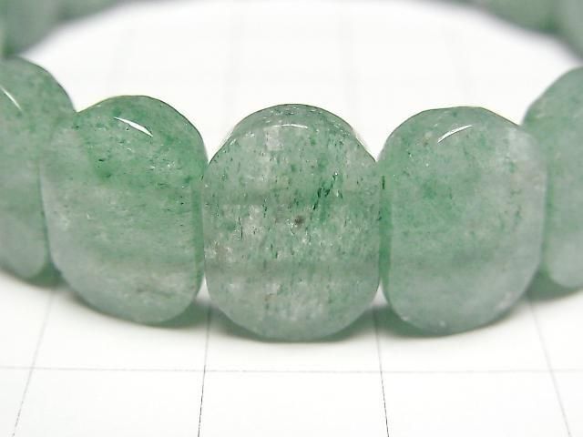 綠東菱玉 雙孔刻面橢圓形 14x10x5mm 單股 (手鐲)