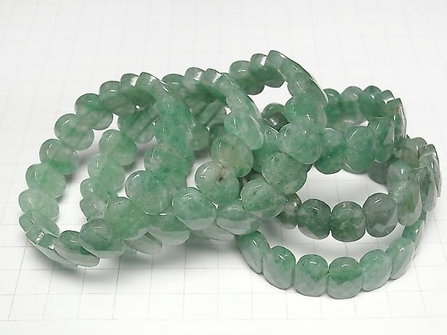 Grüner Aventurin 2-Loch facettierte Oval 14x10x5mm 1-Strang (Armband)