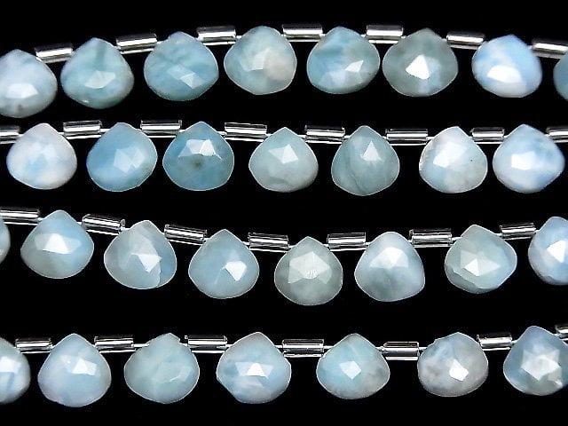 Larimar Pektolith AA++ Kastanienbraun facettierte Briolette 1strang Perlen (ca. 6 Zoll/16 cm)
