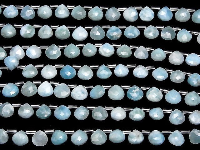 Larimar Pektolith AA++ Kastanienbraun facettierte Briolette 1strang Perlen (ca. 6 Zoll/16 cm)