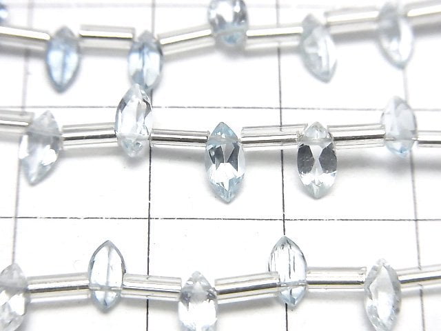 高品質天空藍拓帕石 AAA 馬眼刻面 6x3mm 1串 (18顆)