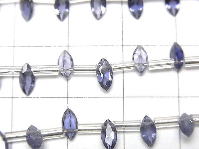高品質堇青石 AAA 欖尖形刻面 6x3mm 1串 (18顆)