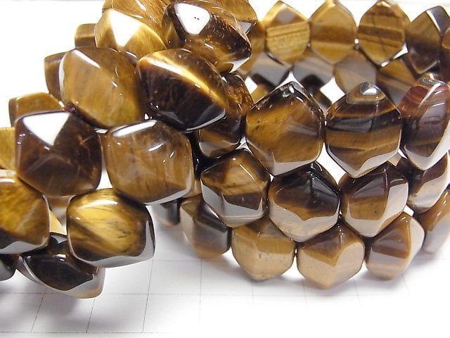 Gelber Tigerauge AA++ 2-Loch Sechseck Schnitt 16x13x8mm Armband