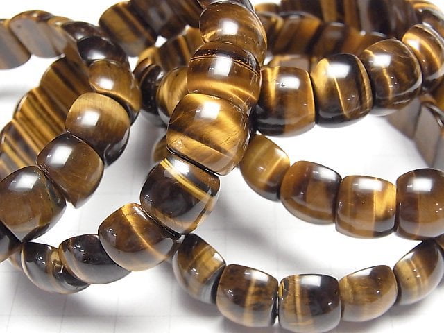 黃虎眼石AAA級 – 2孔橢圓形14x10x6毫米手鍊