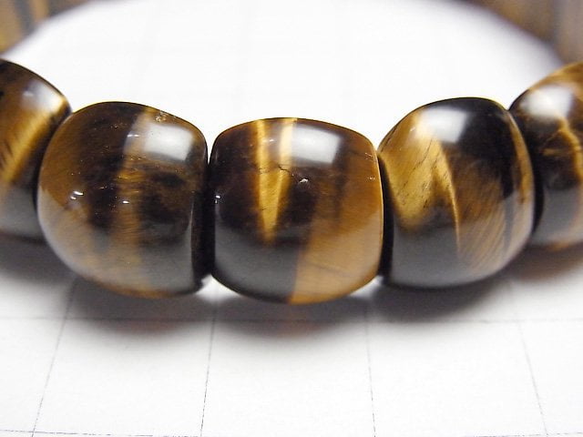 Gelber Tigerauge AAA- 2-Loch Oval 14x10x6mm Armband