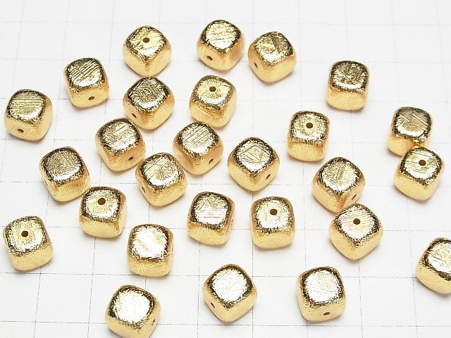 Meteoriten (Muonionalusta) Würfel 6mm, 8mm, 10mm Gelbgold NO.2 1 Stück